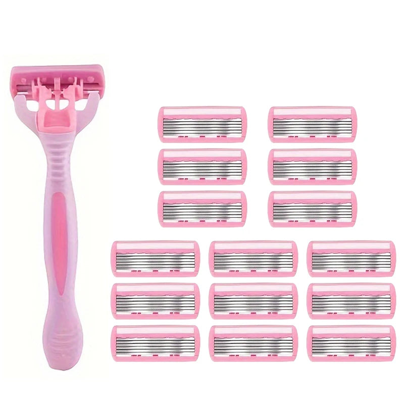 Shaver Brand New Design Women Razor Shaving Six Layer Shaver Reusable Razor Imported Blade Multi Tool Head Change