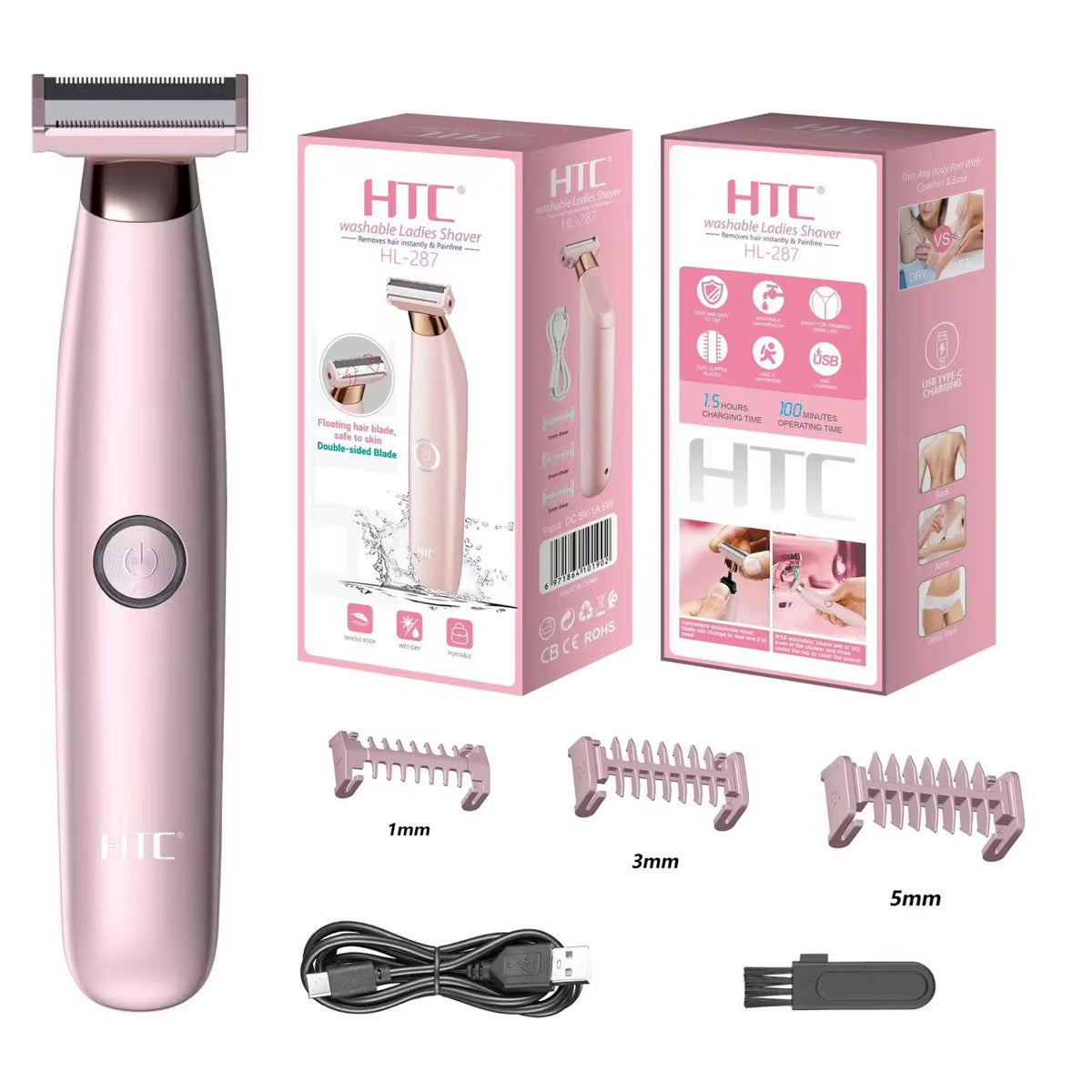 Men'S Electric Groin Hair Trimmer Pubic Hair Trimmer Body Grooming Clipper for Men Bikini Epilator Rechargeable Shaver Razor