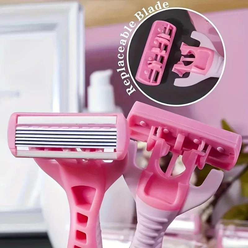 Shaver Brand New Design Women Razor Shaving Six Layer Shaver Reusable Razor Imported Blade Multi Tool Head Change