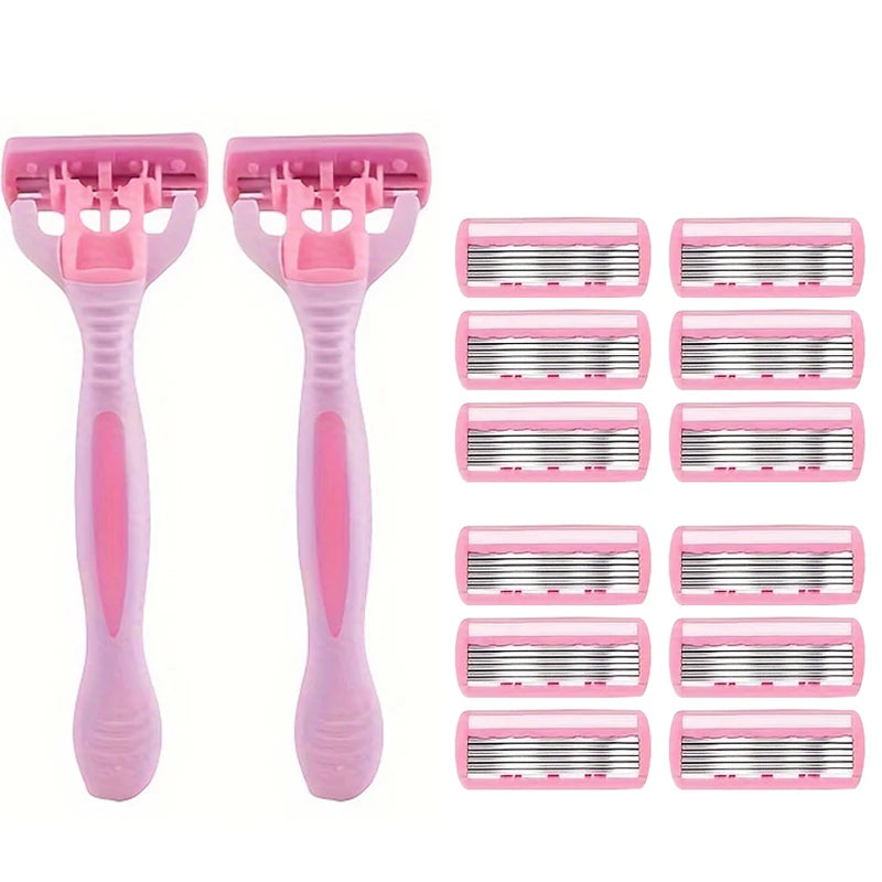 Shaver Brand New Design Women Razor Shaving Six Layer Shaver Reusable Razor Imported Blade Multi Tool Head Change