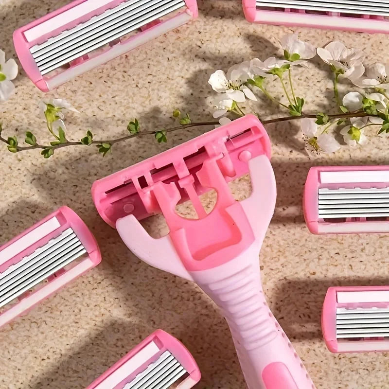 Shaver Brand New Design Women Razor Shaving Six Layer Shaver Reusable Razor Imported Blade Multi Tool Head Change