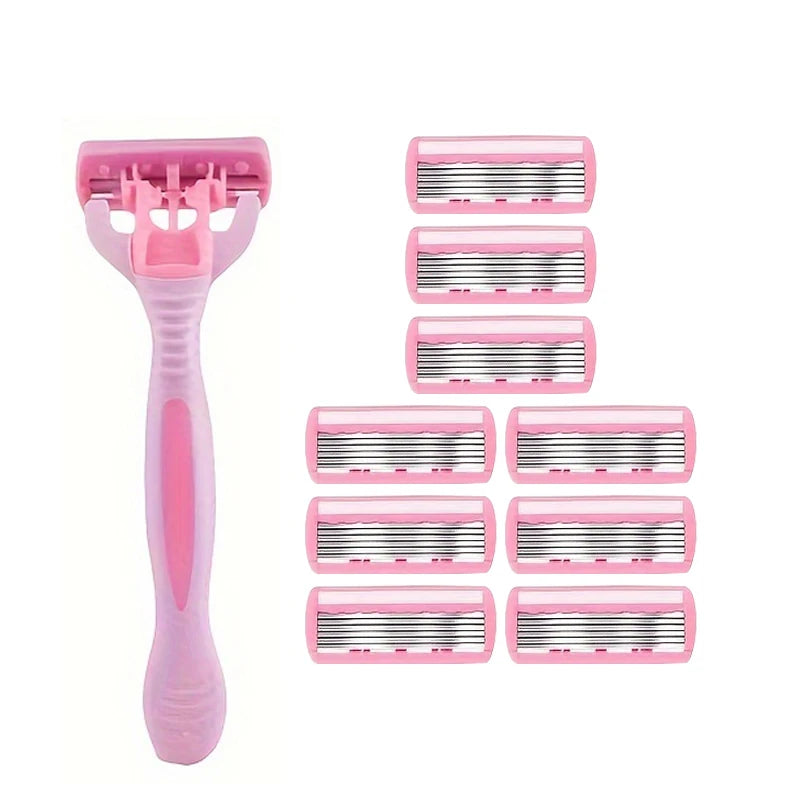 Shaver Brand New Design Women Razor Shaving Six Layer Shaver Reusable Razor Imported Blade Multi Tool Head Change