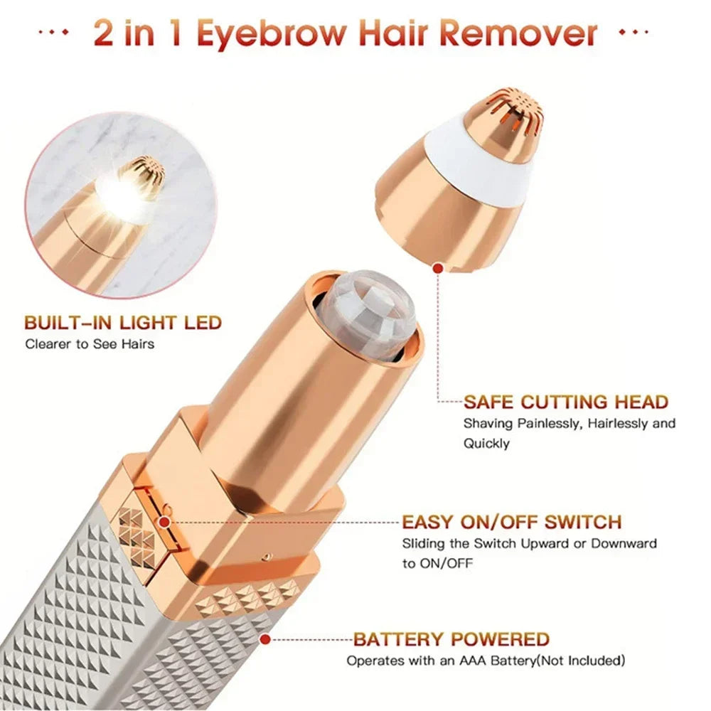 4 in 1 Facial Electric Shaver for Women Eyebrow Trimmer Body Epilator Rechargeable Painless Eyebrow Nose Bikini Hair Epilator