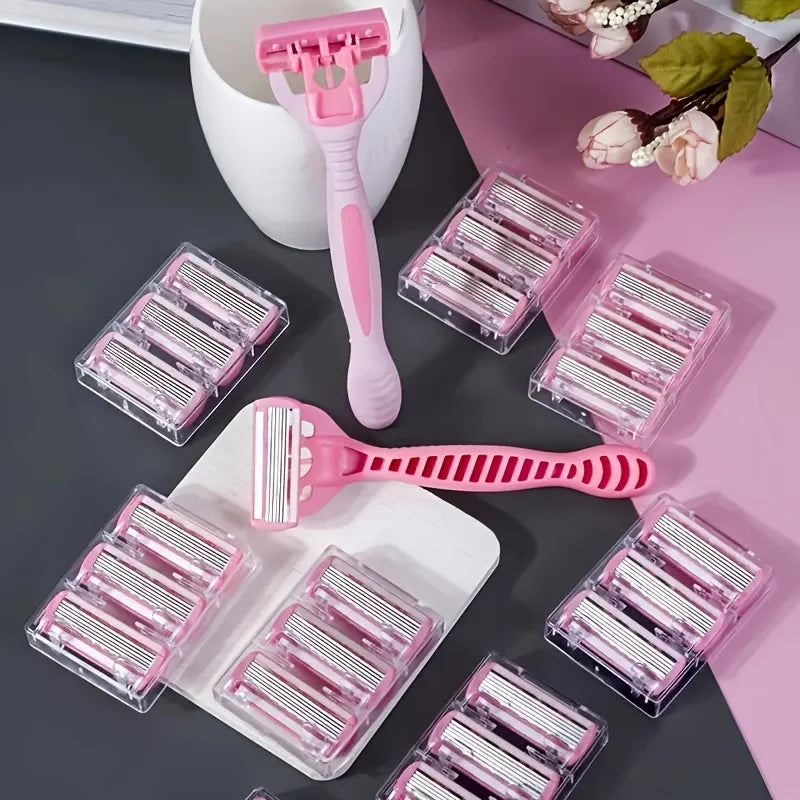 Shaver Brand New Design Women Razor Shaving Six Layer Shaver Reusable Razor Imported Blade Multi Tool Head Change