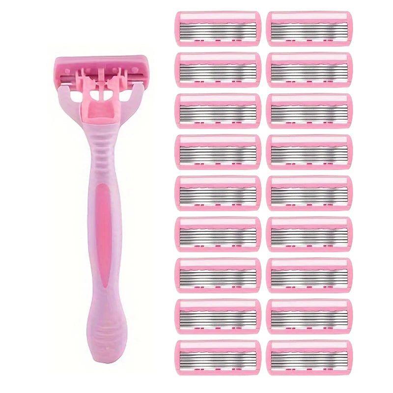 Shaver Brand New Design Women Razor Shaving Six Layer Shaver Reusable Razor Imported Blade Multi Tool Head Change