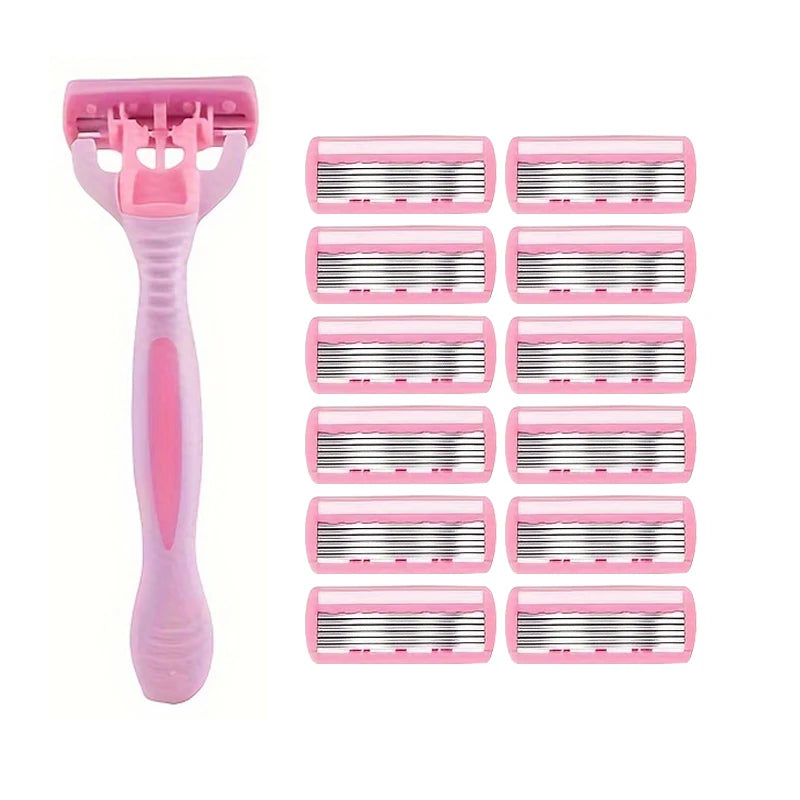Shaver Brand New Design Women Razor Shaving Six Layer Shaver Reusable Razor Imported Blade Multi Tool Head Change