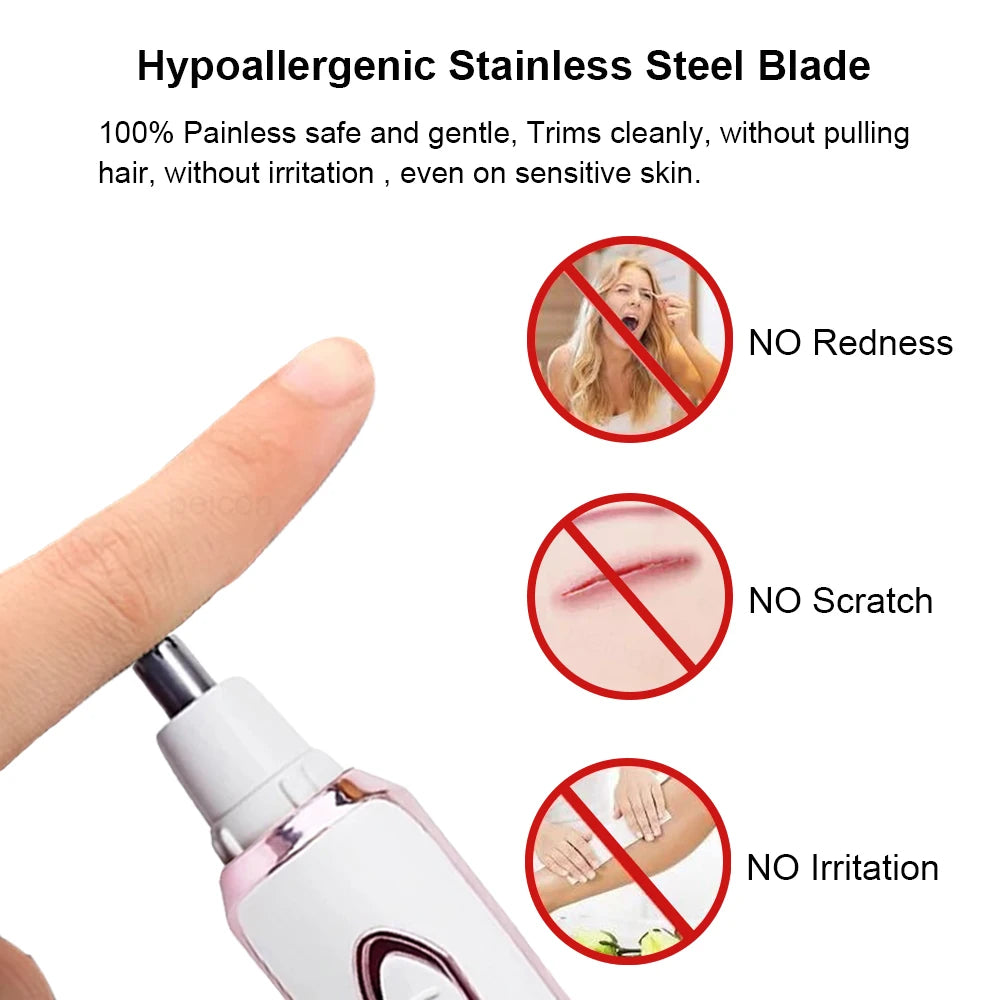 Electric Razor for Women Body Leg Bikini Hair Trimmer Painless Face Mustache Shaver Underarm Hair Removal Portable Epilator Tool