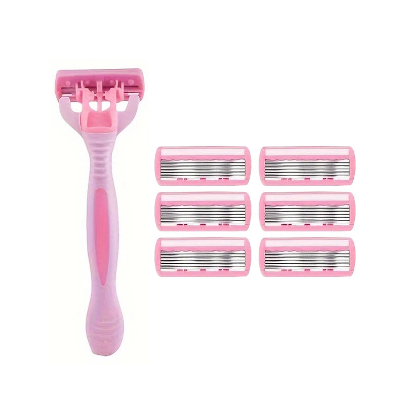 Shaver Brand New Design Women Razor Shaving Six Layer Shaver Reusable Razor Imported Blade Multi Tool Head Change