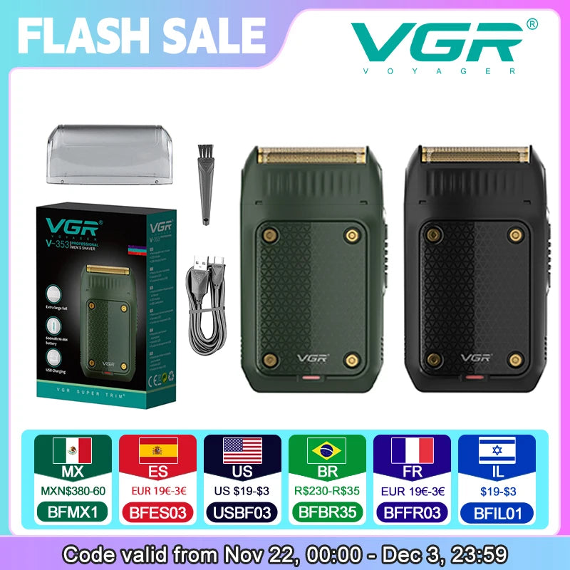 353 Single-Blade Pro Electric Rechargeable Foil Shaver for Men Portable Razor